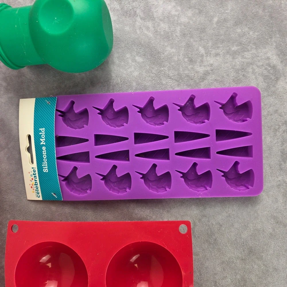 Way To Celebrate Silicone Molds Bundle Sphere Dinosaur Unicorn Christmas Set